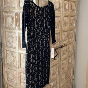 Maggy London Black Lace Midi Dress